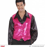 Paillettenvest roze man
