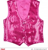 Paillettenvest roze man