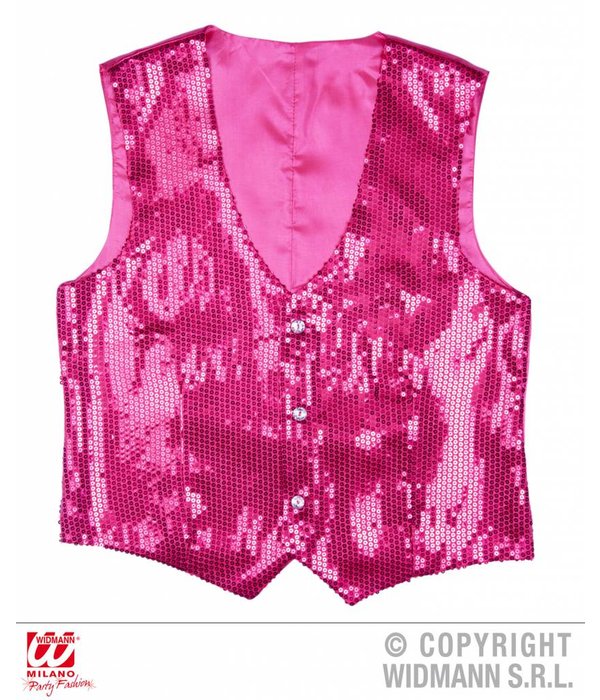 Paillettenvest roze man