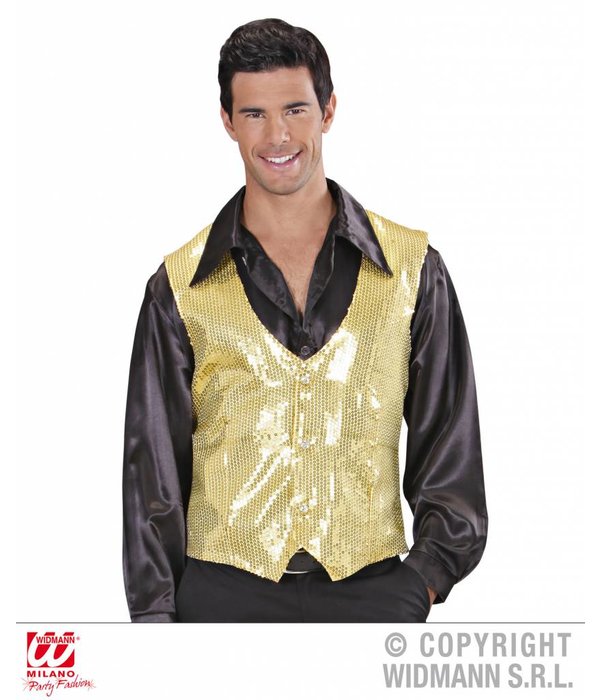 Paillettenvest goud man