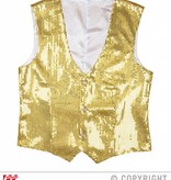 Paillettenvest goud man