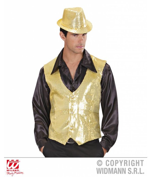 Paillettenvest goud man Feestbazaar.nl