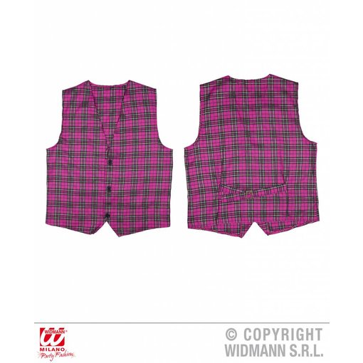 Tartan vest roze