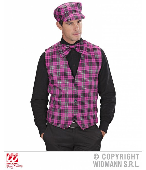 Tartan vest roze