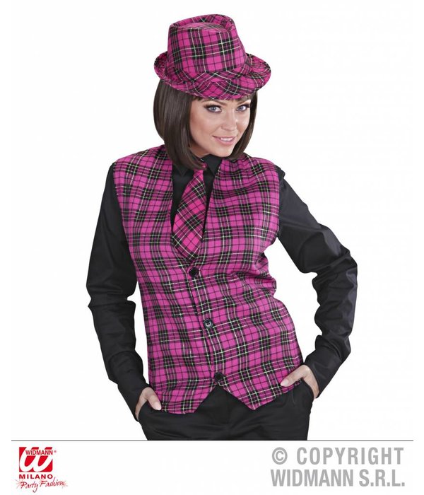 Tartan vest roze