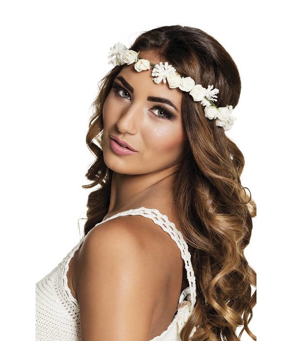 Bloemenkrans Ibiza wit