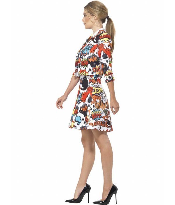 Komische striptekening kostuum