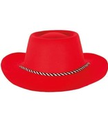 Rode hoed Cowboy flocked