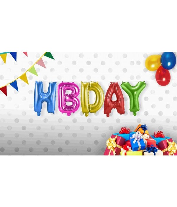 Set folie ballonnen 'HBDAY'
