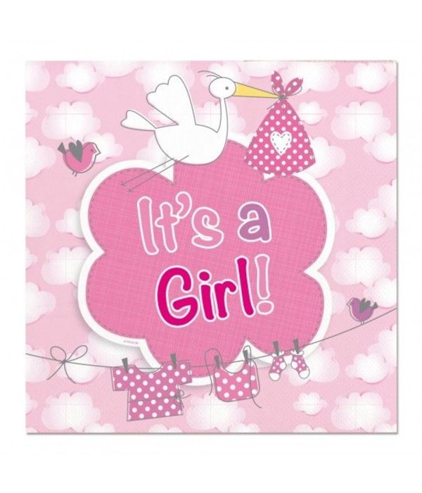 Servetten It's a Girl geboorte Meisje