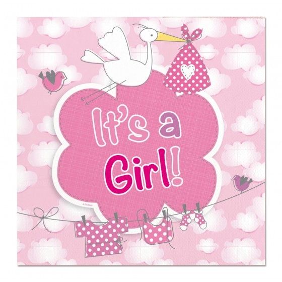 Servetten It's a Girl geboorte Meisje