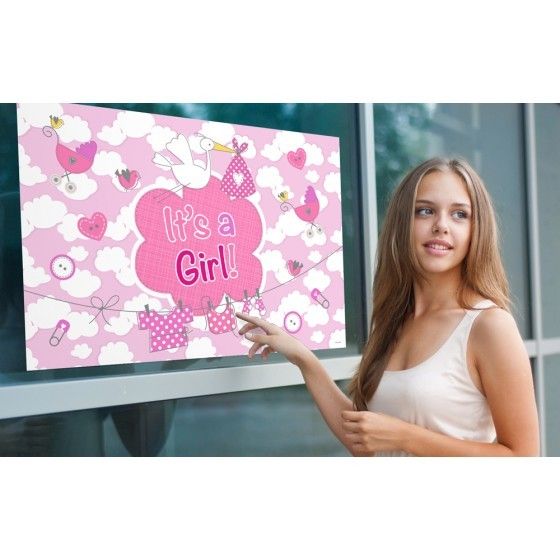 Raamvlag it&apos;s a girl afbeelding