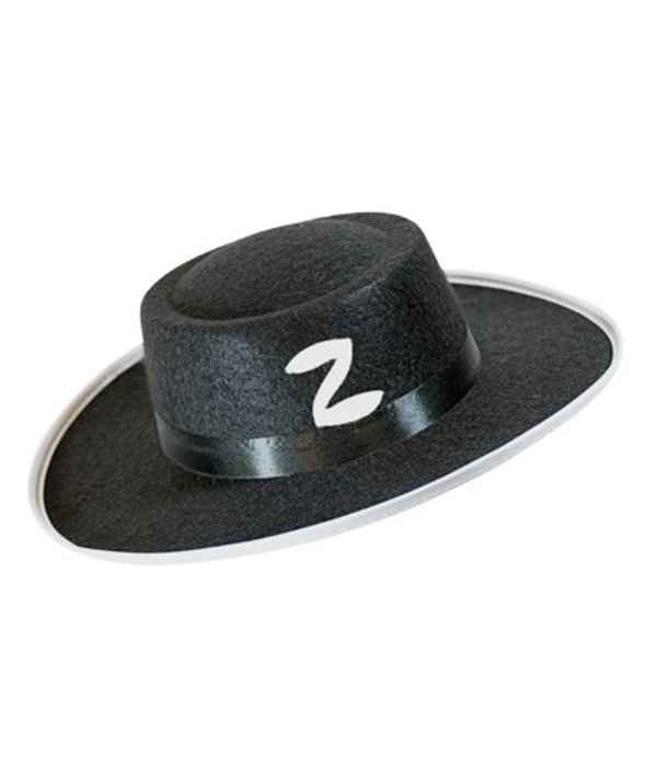 Zorrohoed zwart vilt kind