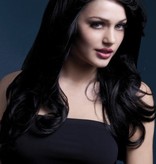 Professionele pruik lang zwart Nicole