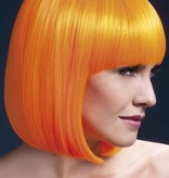 Professionele pruik bobline neon oranje