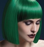 Professionele pruik kort groen Lola