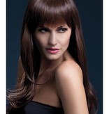 Professionele pruik lang bruin Sienna