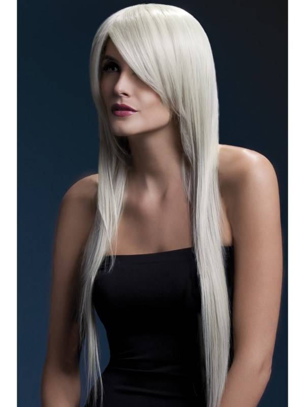 Professionele pruik lang blond Amber afbeelding