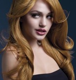 Professionele pruik lang auburn Nicole