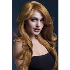 Professionele pruik lang auburn Nicole