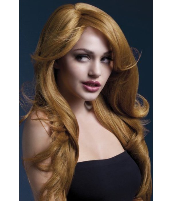 Professionele pruik lang auburn Nicole