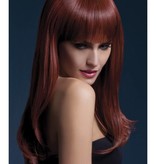 Professionele pruik lang auburn Sienna
