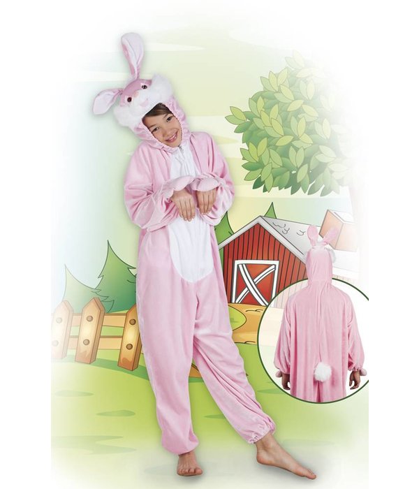 Roze Konijnenpak pluche kind