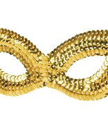 Oogmasker pailletten goud kat