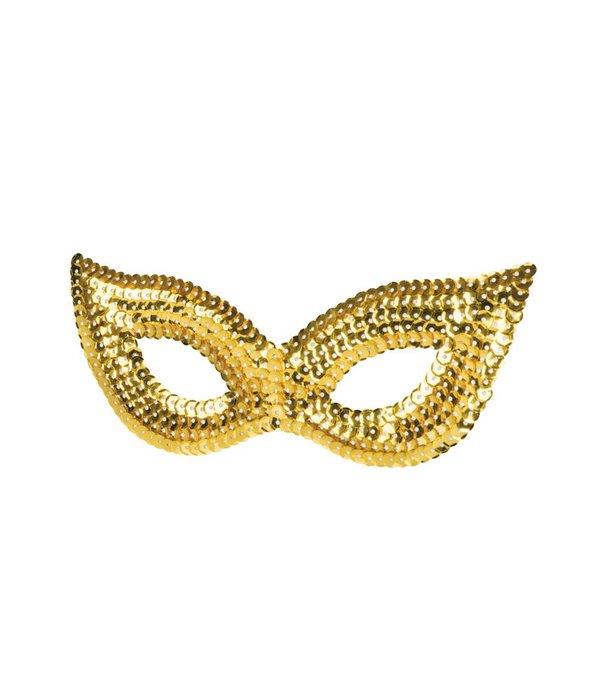 Oogmasker pailletten goud kat