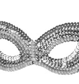 Oogmasker pailletten zilver kat