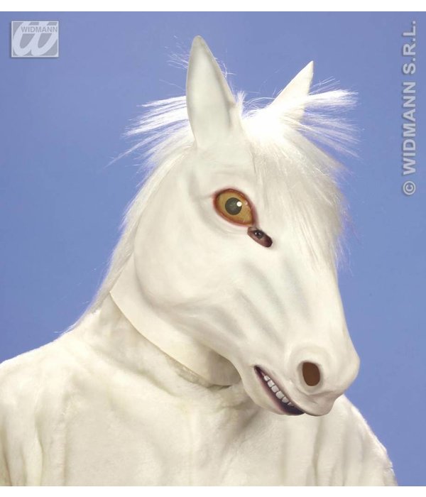 Masker wit paard met haar