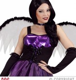 Nekband fluweel zwart met paarse steen