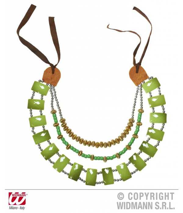 Tribal ketting met groene stenen