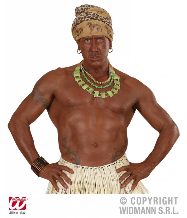 Tribal ketting met groene stenen