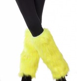 Beenwarmers pluche neon geel