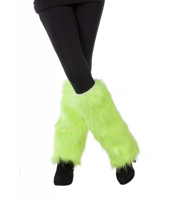 Beenwarmers pluche neon groen