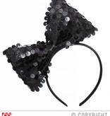 Hoofdband met paillettenstrik zwart
