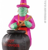 Opblaasbare Heks met ketel 183cm