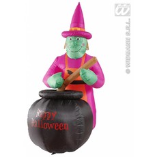 Opblaasbare Heks met ketel 183cm