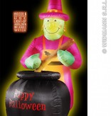 Opblaasbare Heks met ketel 183cm