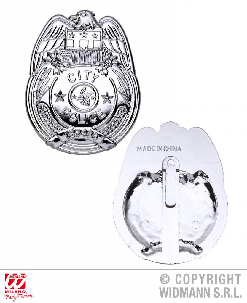 Zilveren politie badge afbeelding