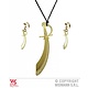 Ketting zwaard en oorringen goud