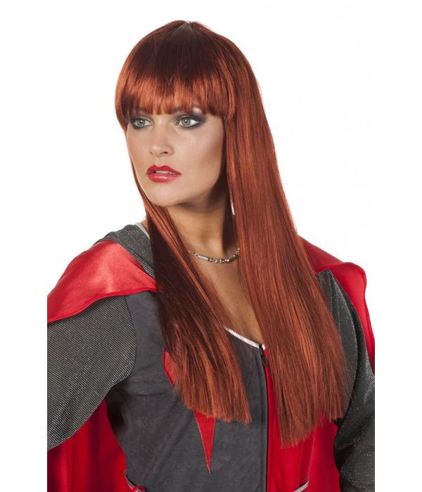 Pruik ponny deluxe rood