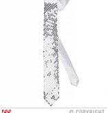 Stropdas zilver pailletten