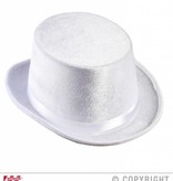 Hoge hoed fluweel wit