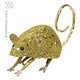 Glitter muis goud 8,5cm