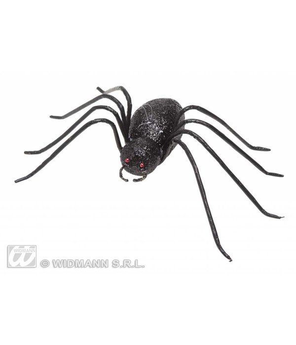 Glitter spin zwart 14,5cm