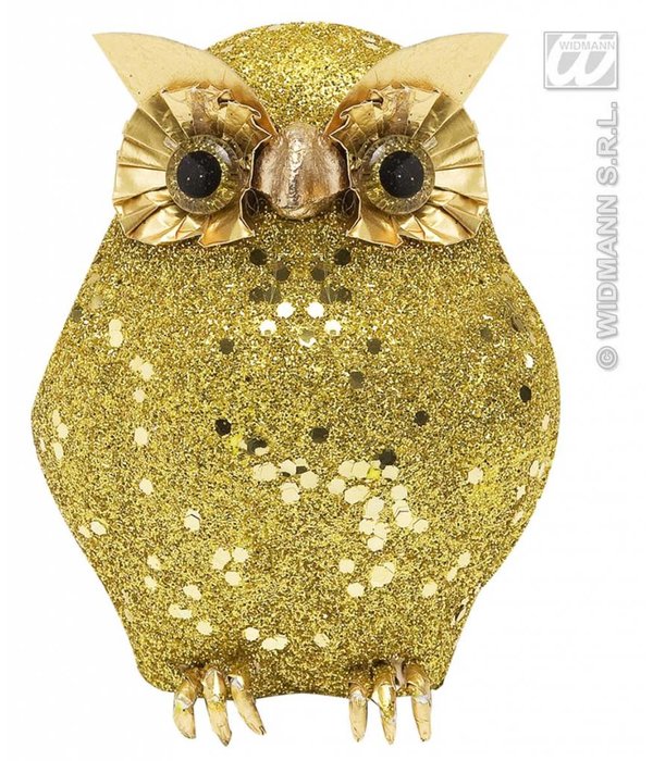 Glitter uil goud 10,5cm