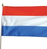 Vlag stof Nederland 30x45 cm op stok