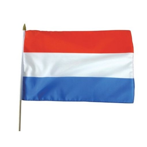 Vlag stof Nederland 30x45 cm op stok